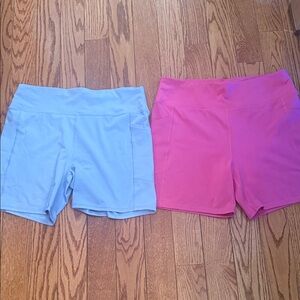 American Eagle Outfitters Light Blue and Pink Athletic Shorts